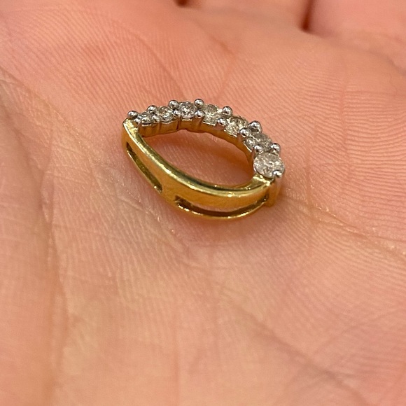 100% Natural Diamond Yellow Gold Pendant - Picture 2 of 6